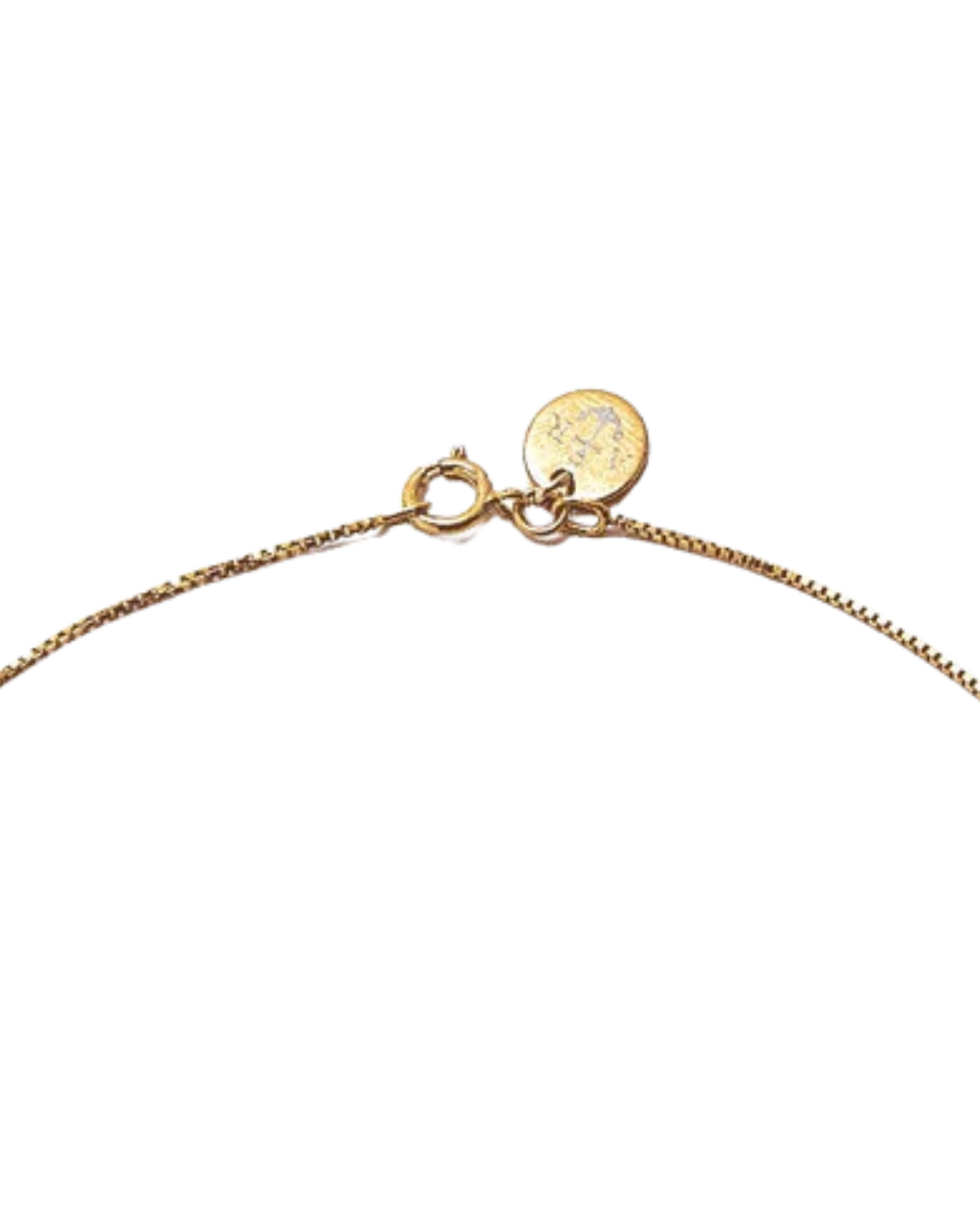 Close up view of the gold spring ring clasp