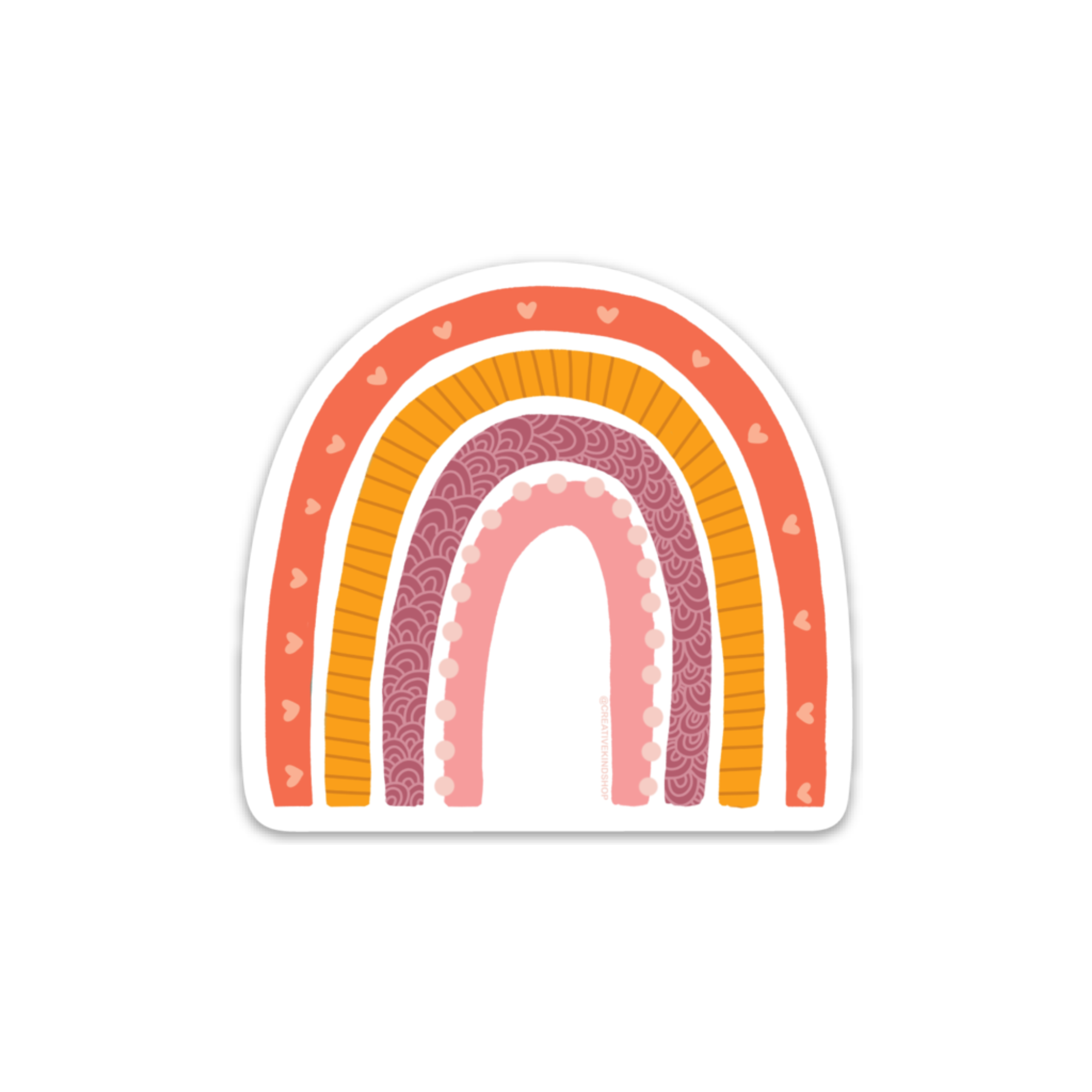 Little Hearts Rainbow Vinyl Sticker