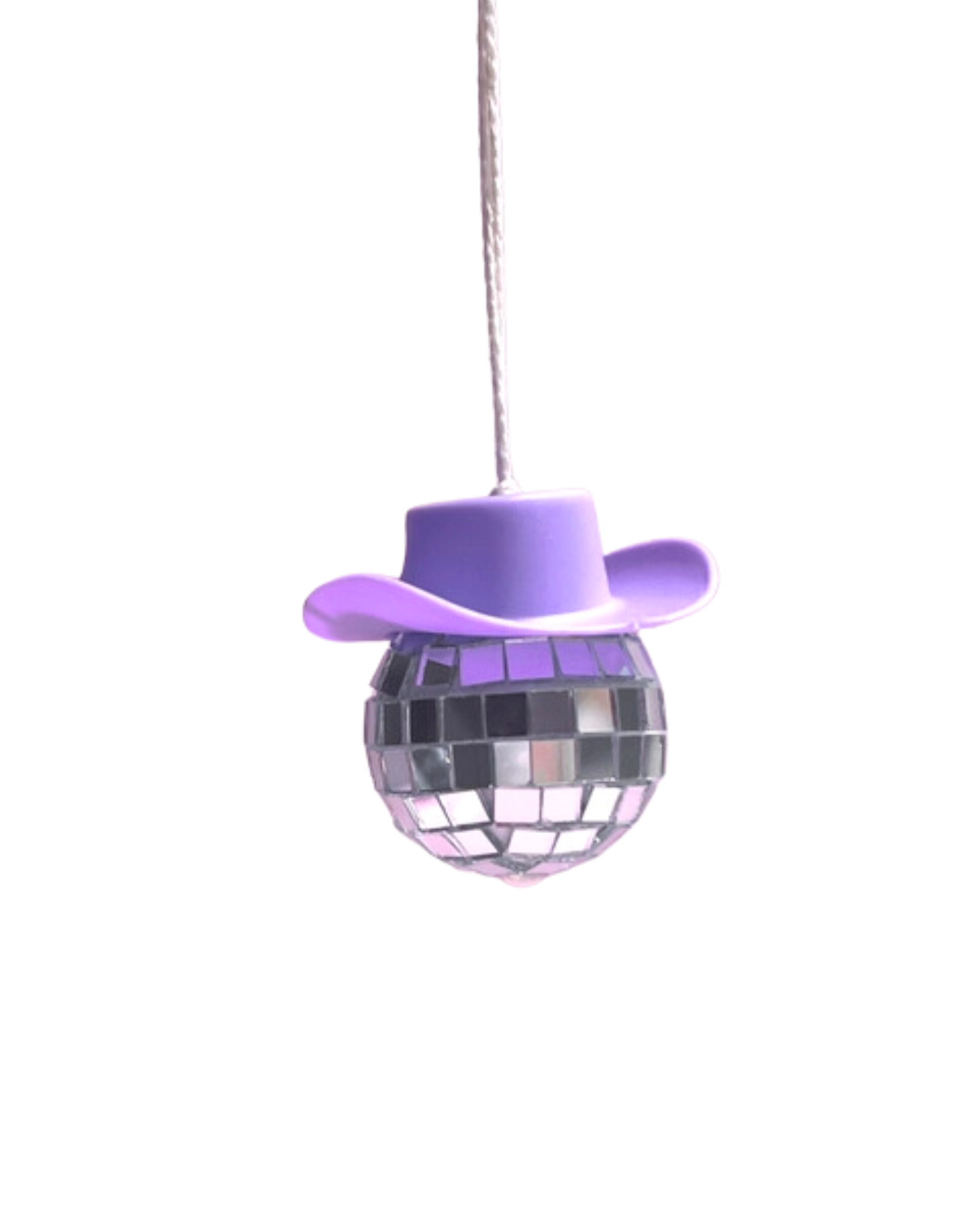 Disco Ball Cowboy Hat Car Ornament