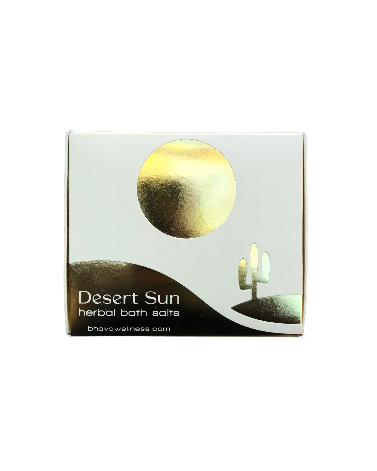 White desert moon soak and scrub box with gold foil details