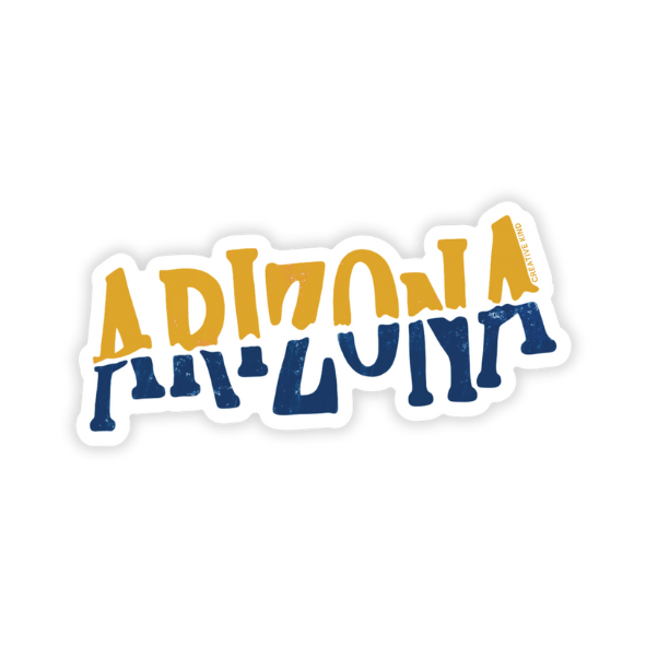 Gold and Blue Arizona Vinyl Sticker