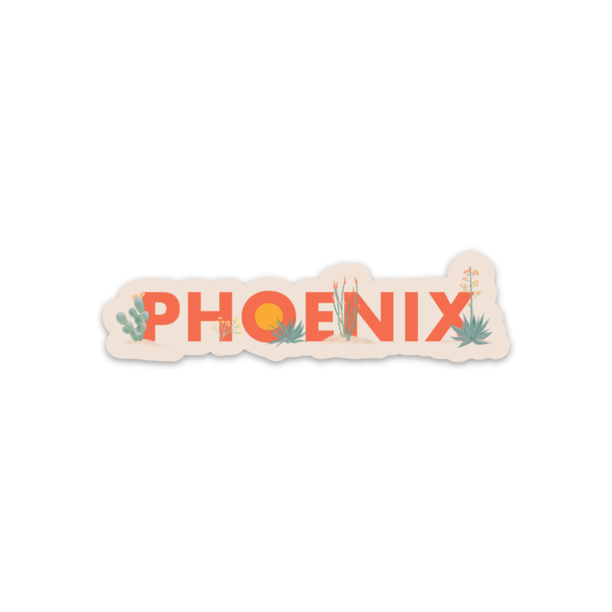 Phoenix Desert Flora Vinyl Sticker