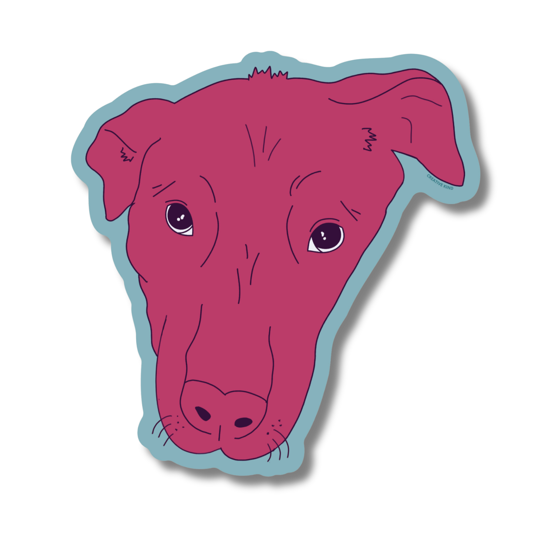 Pink Dog Vinyl Sticker