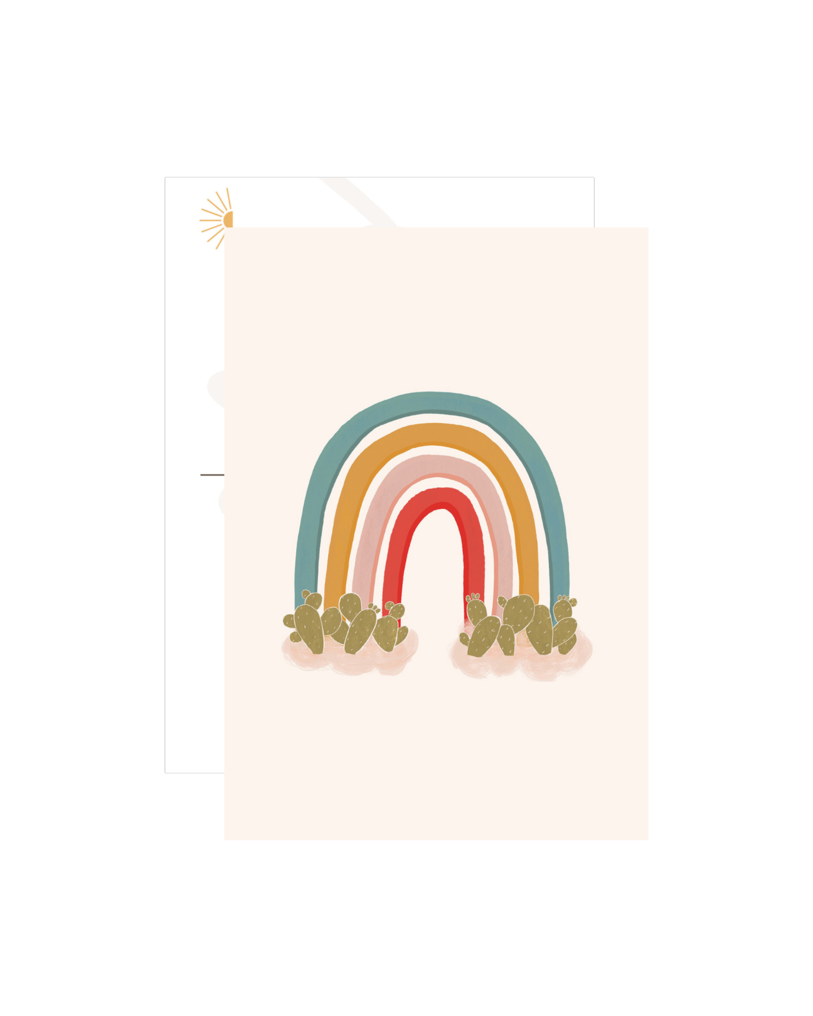 Prickly Pear Rainbow Postcard
