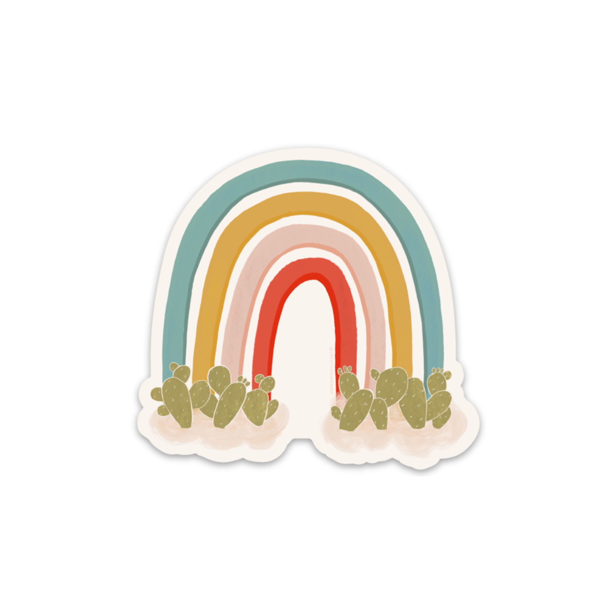 Prickly Pear Rainbow Vinyl Sticker