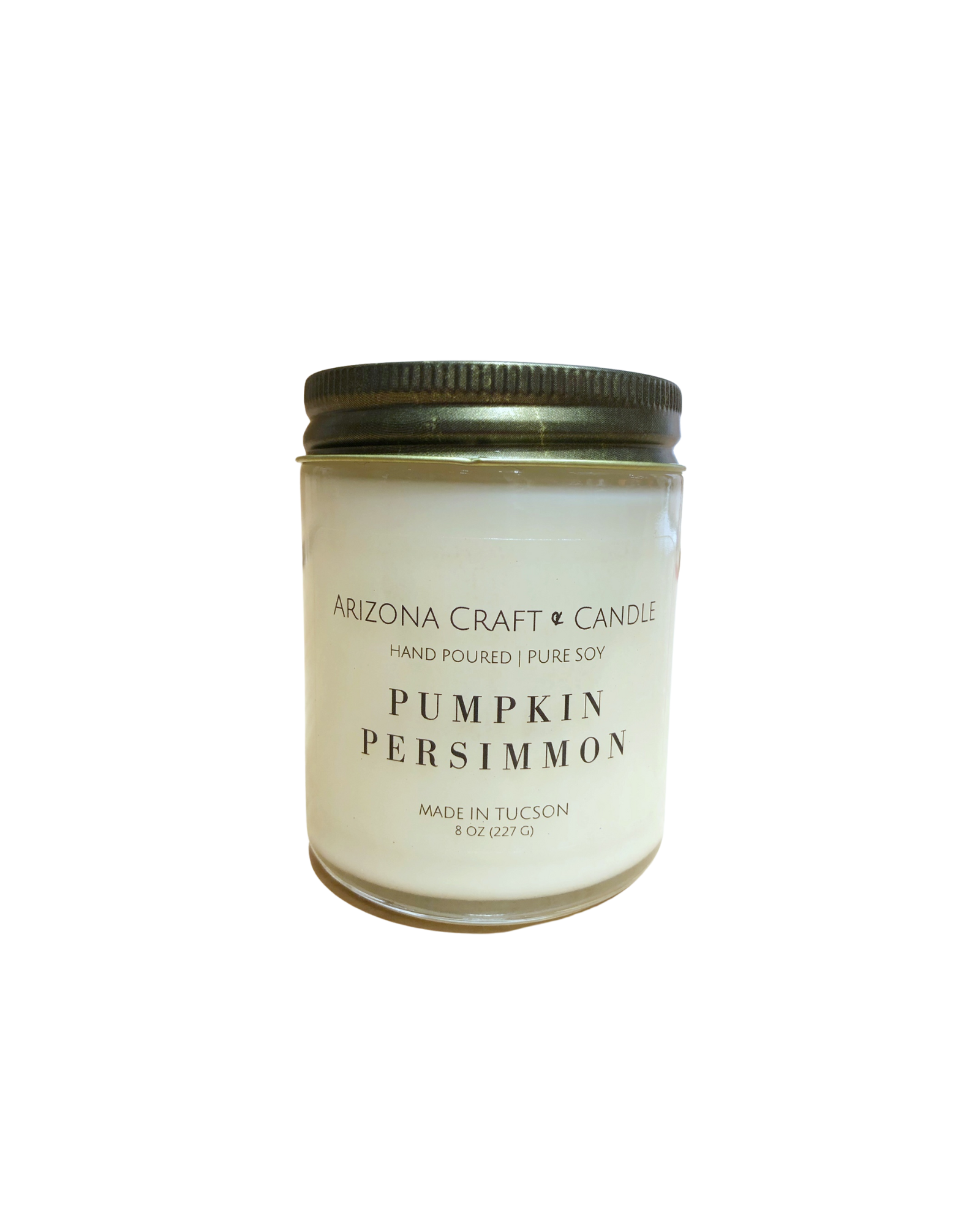 Pumpkin persimmon glass jar candle with gold lid