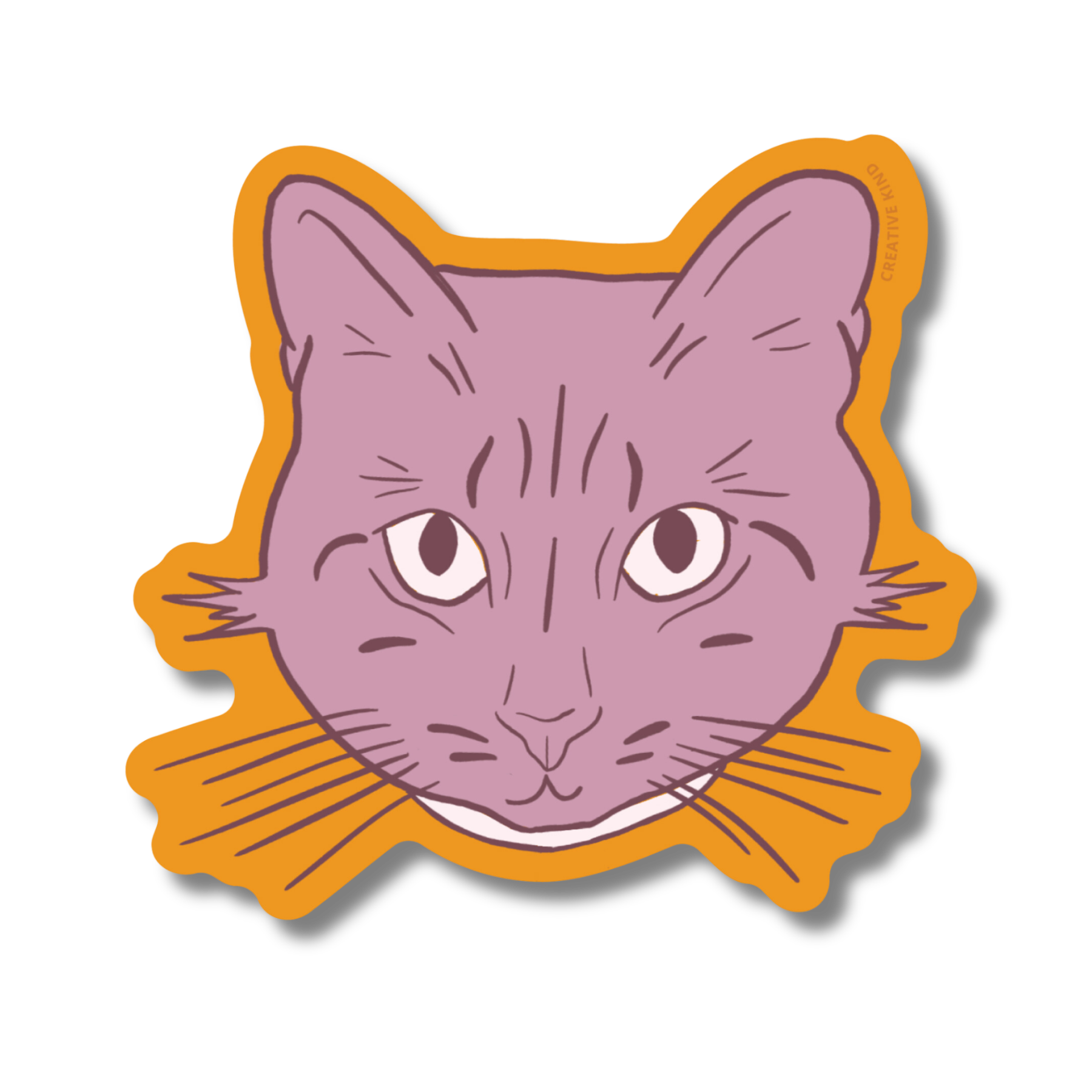 Purple Cat Vinyl Sticker