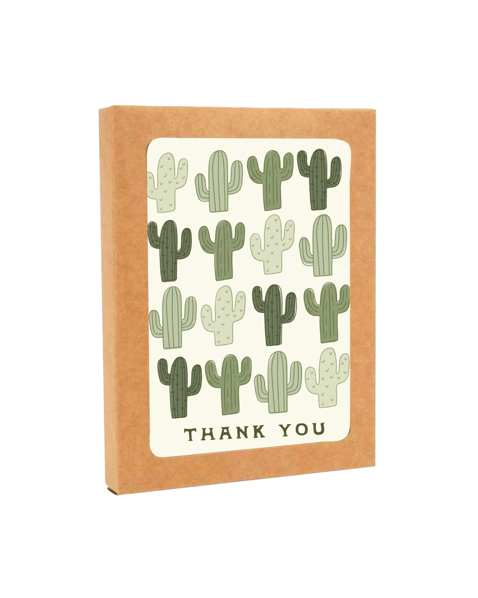 Cactus Thank You Greeting Card Box Set of 8