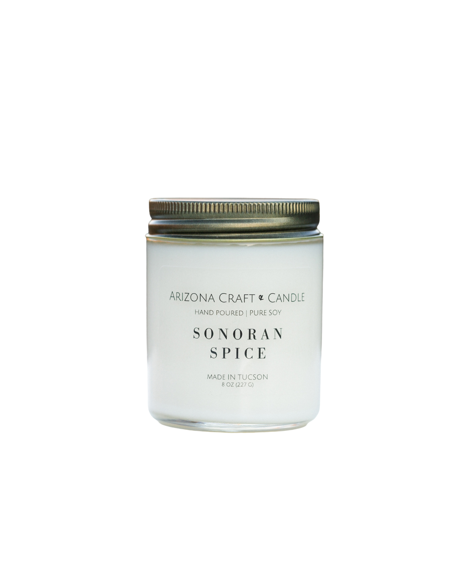 Sonoran spice clear glass jar candle with antique gold lid
