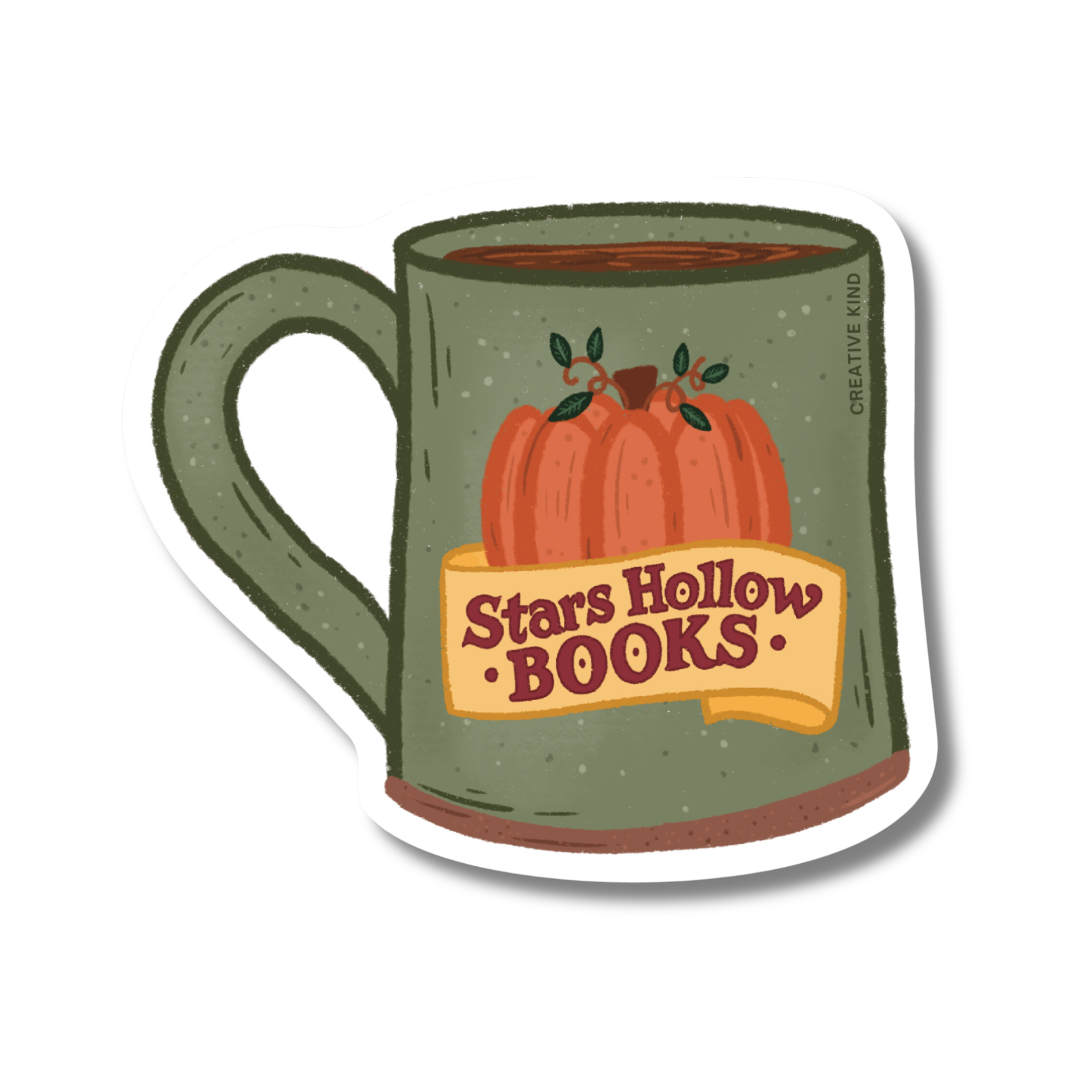 Fall Bookstore Coffee Mug Vinyl Sticker