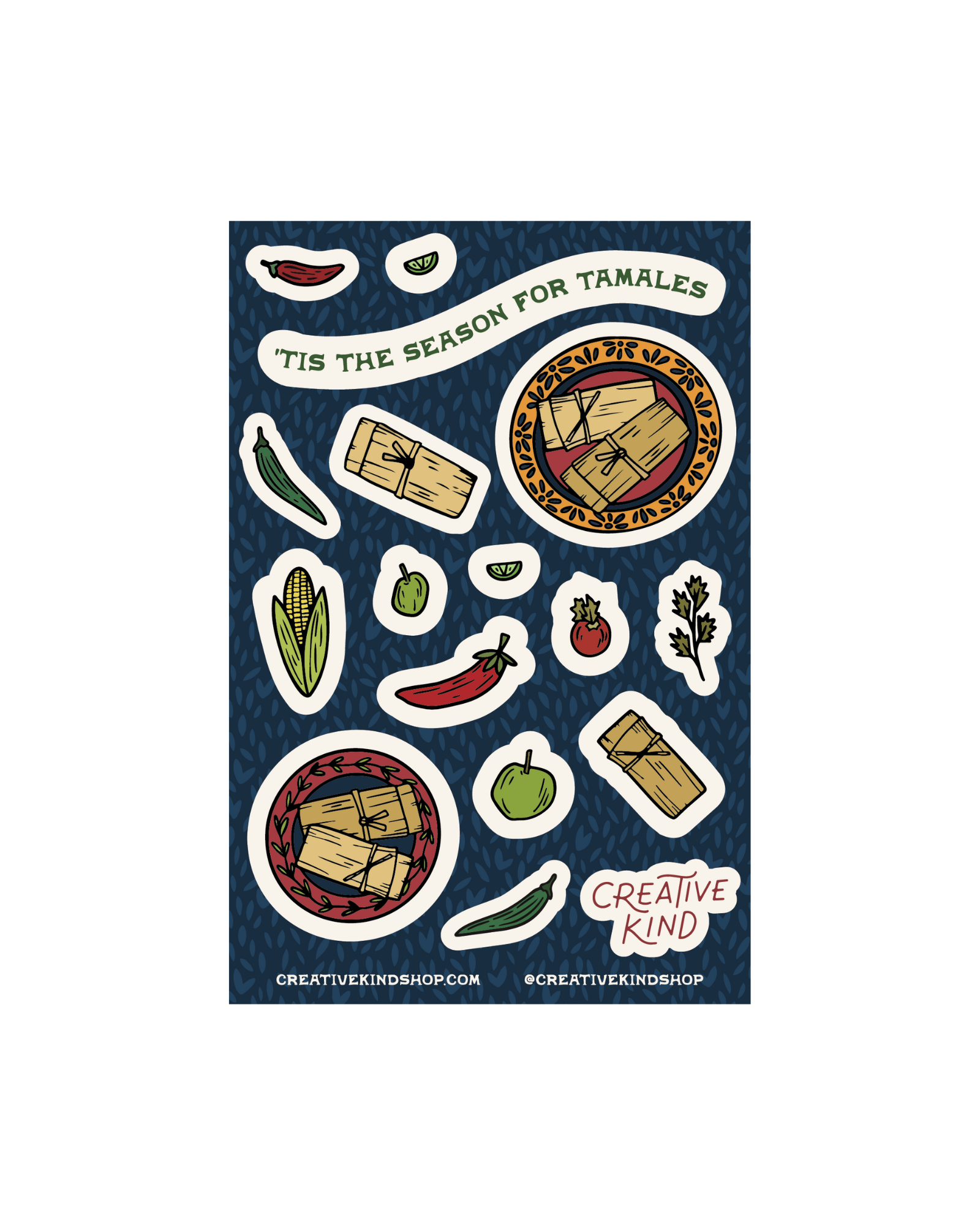 'Tis the Season for Tamales Vinyl Stickers Sheet