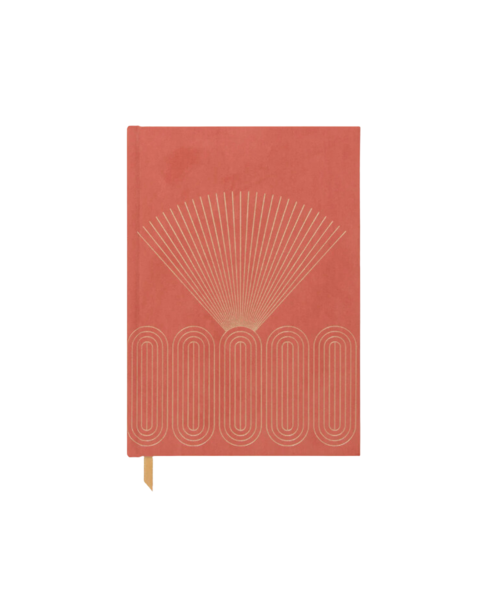 Teracotta suede journal with gold details