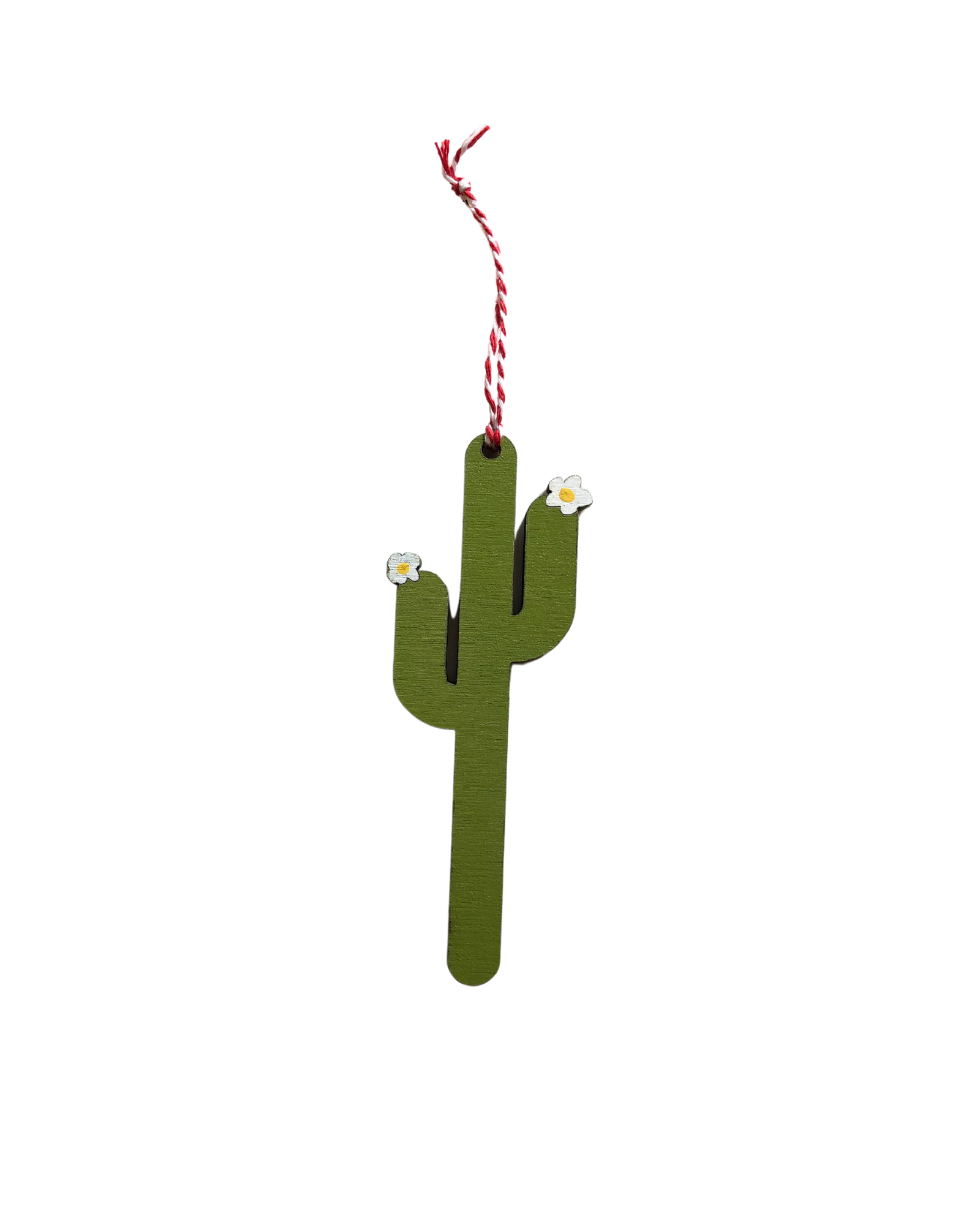 Wood Cactus Ornament