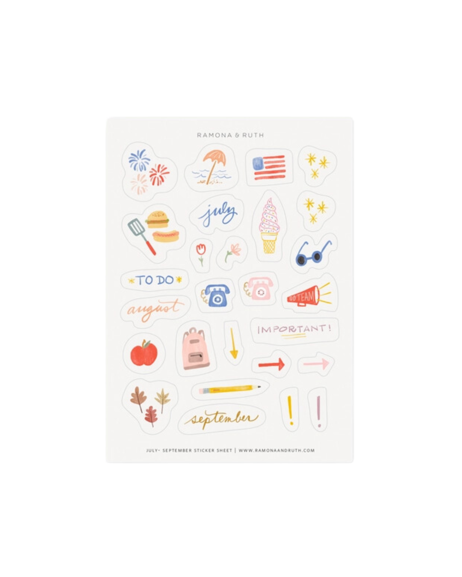July - September Sticker Sheet