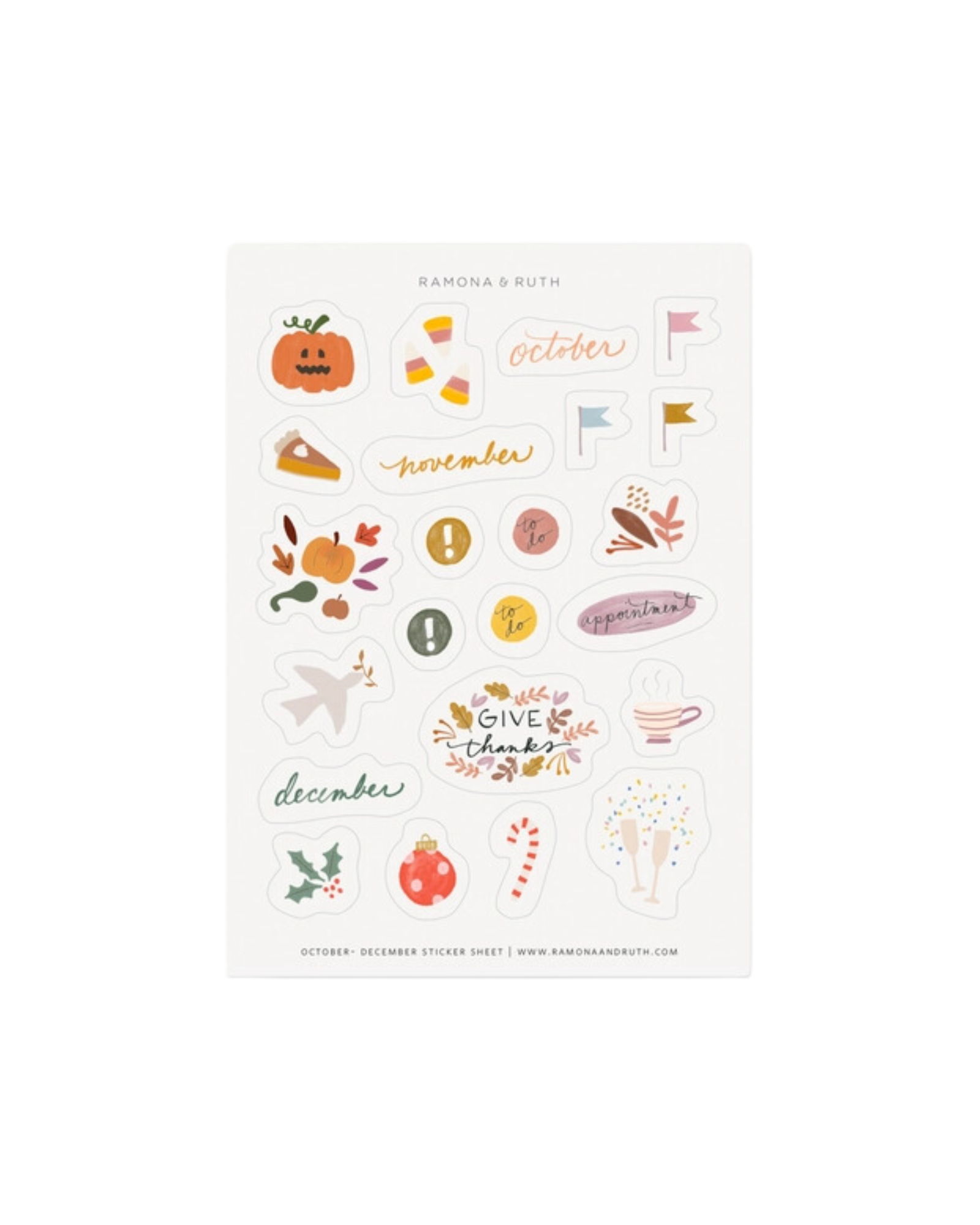 October - December Sticker Sheet