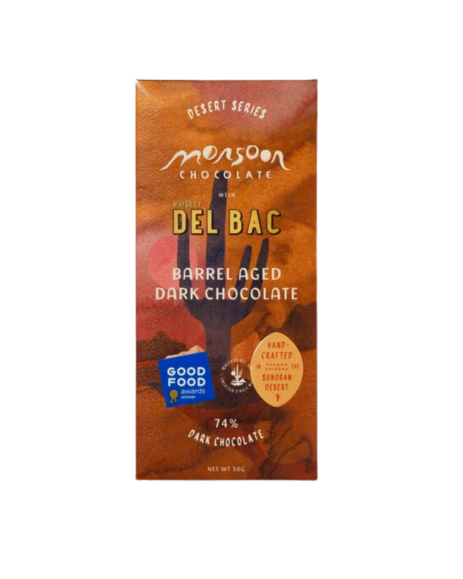 Whiskey Del Bac Barrel-Aged 74% Dark Chocolate