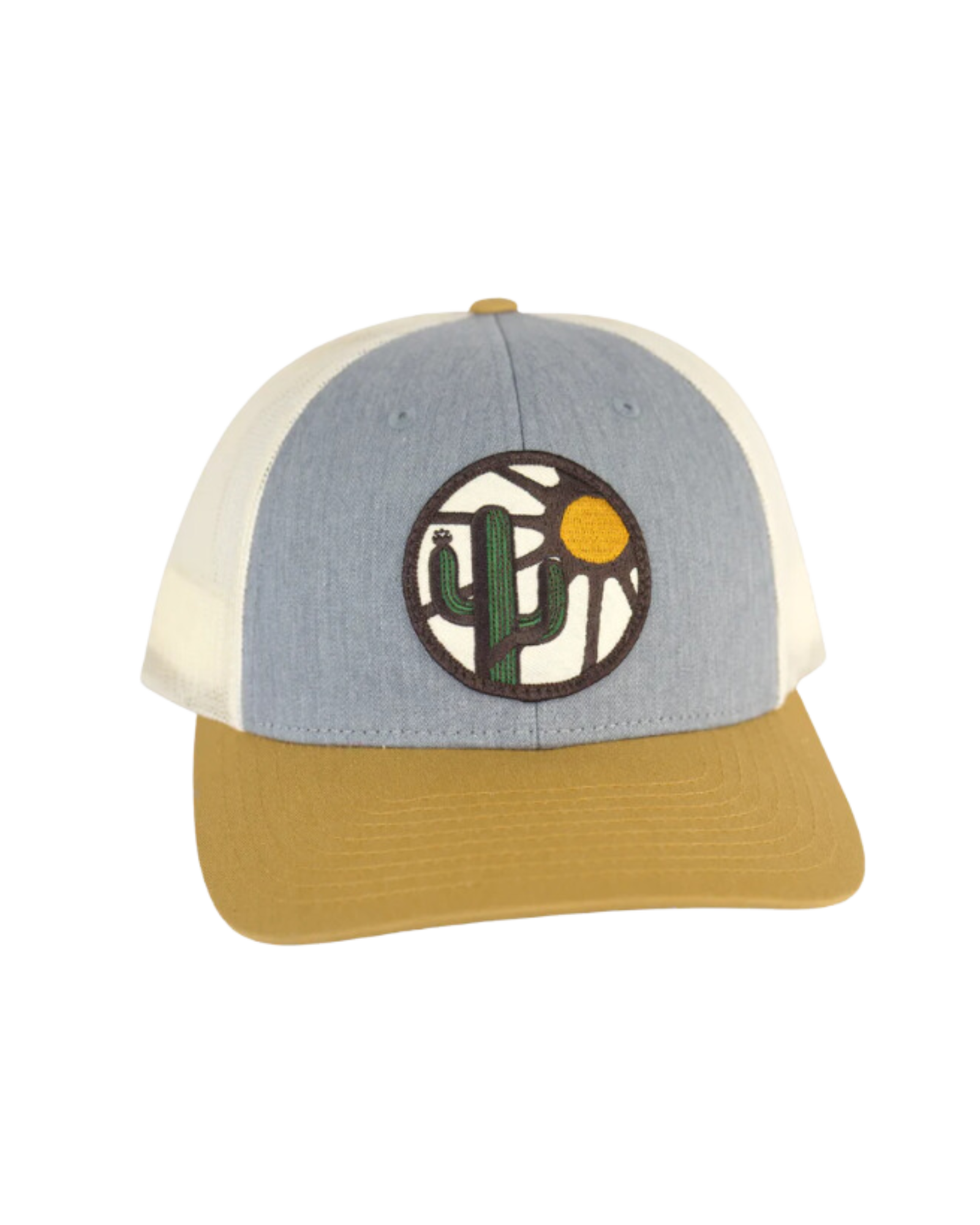 Blooming Saguaro Low Profile Curved Trucker Hat | Heather