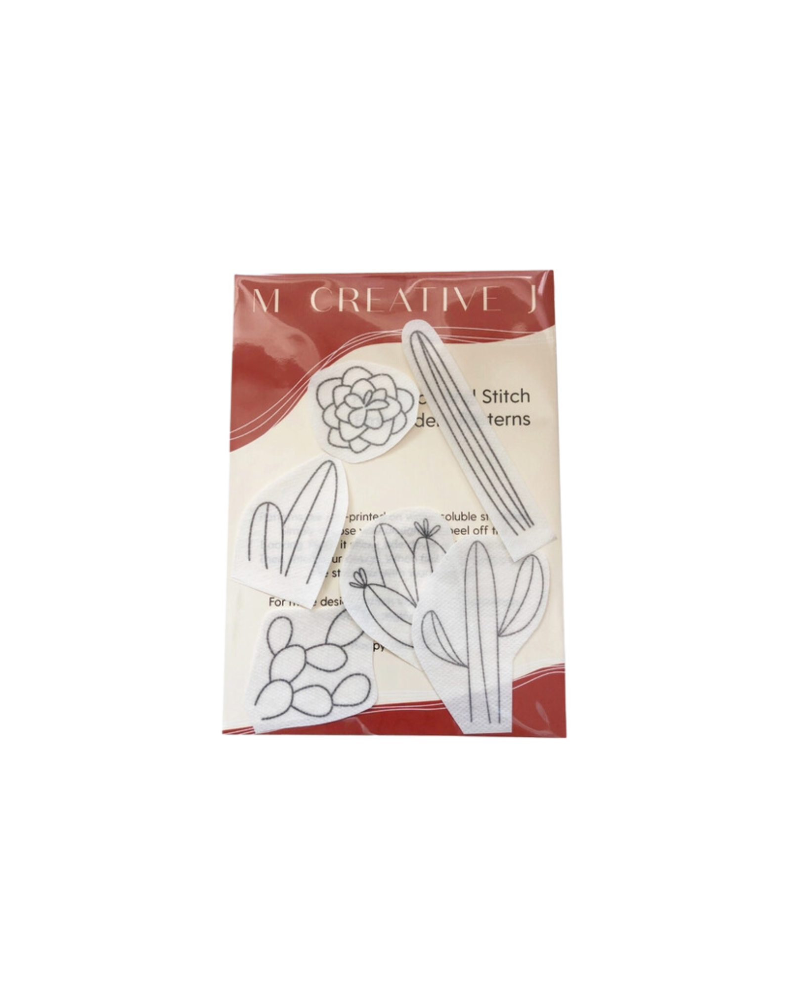 Cactus Hand Embroidery - Peel Stick & Stitch Patterns