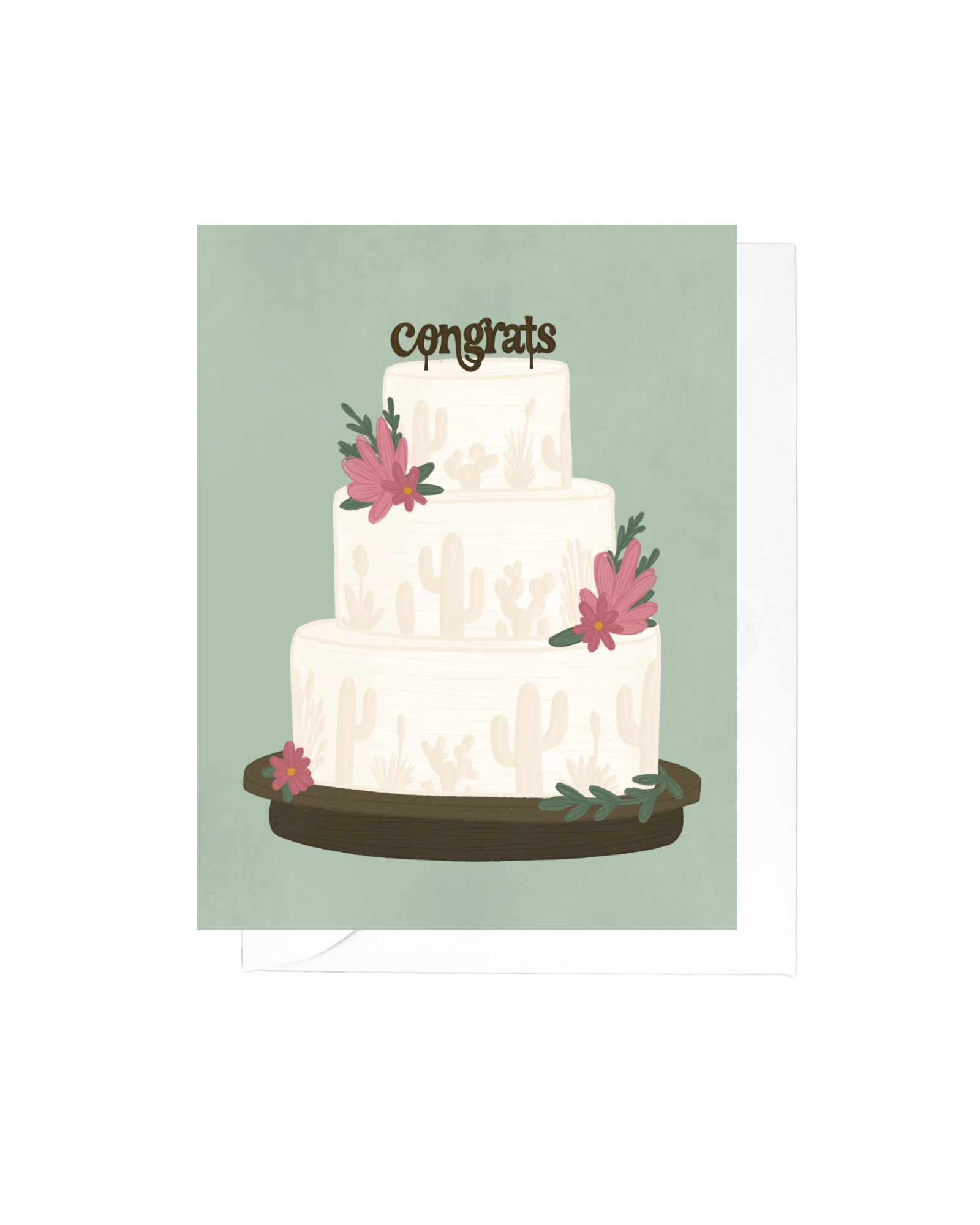 Desert Wedding Cake Greeting Card