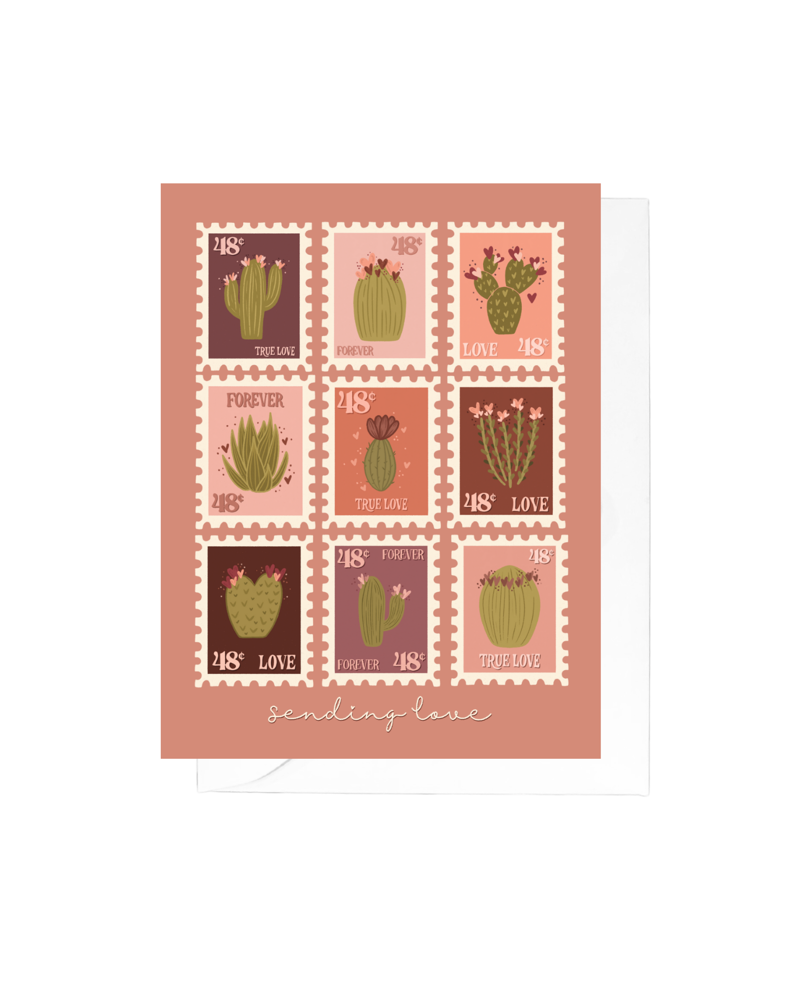 Sending Love Stamps Greeting Card