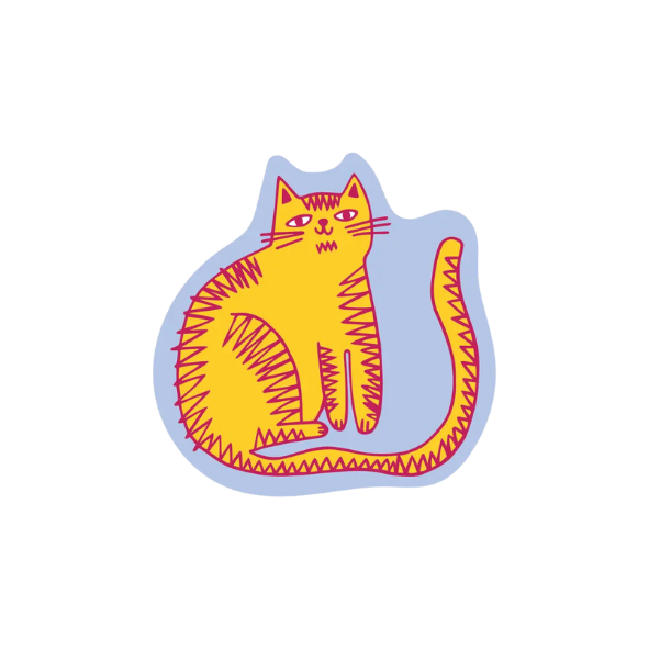 Orange Cat Vinyl Sticker