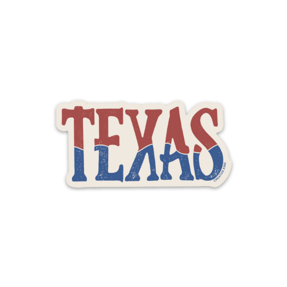 Red and Blue Texas Vinyl Sticker