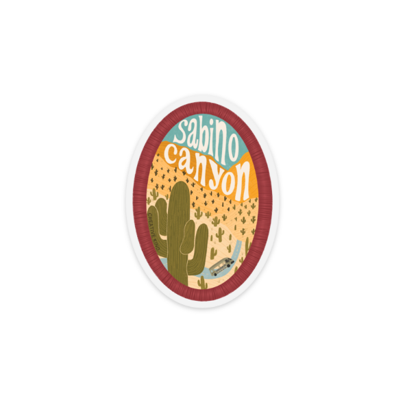 Sabino Canyon Patch Vinyl Sticker | Clear Backing