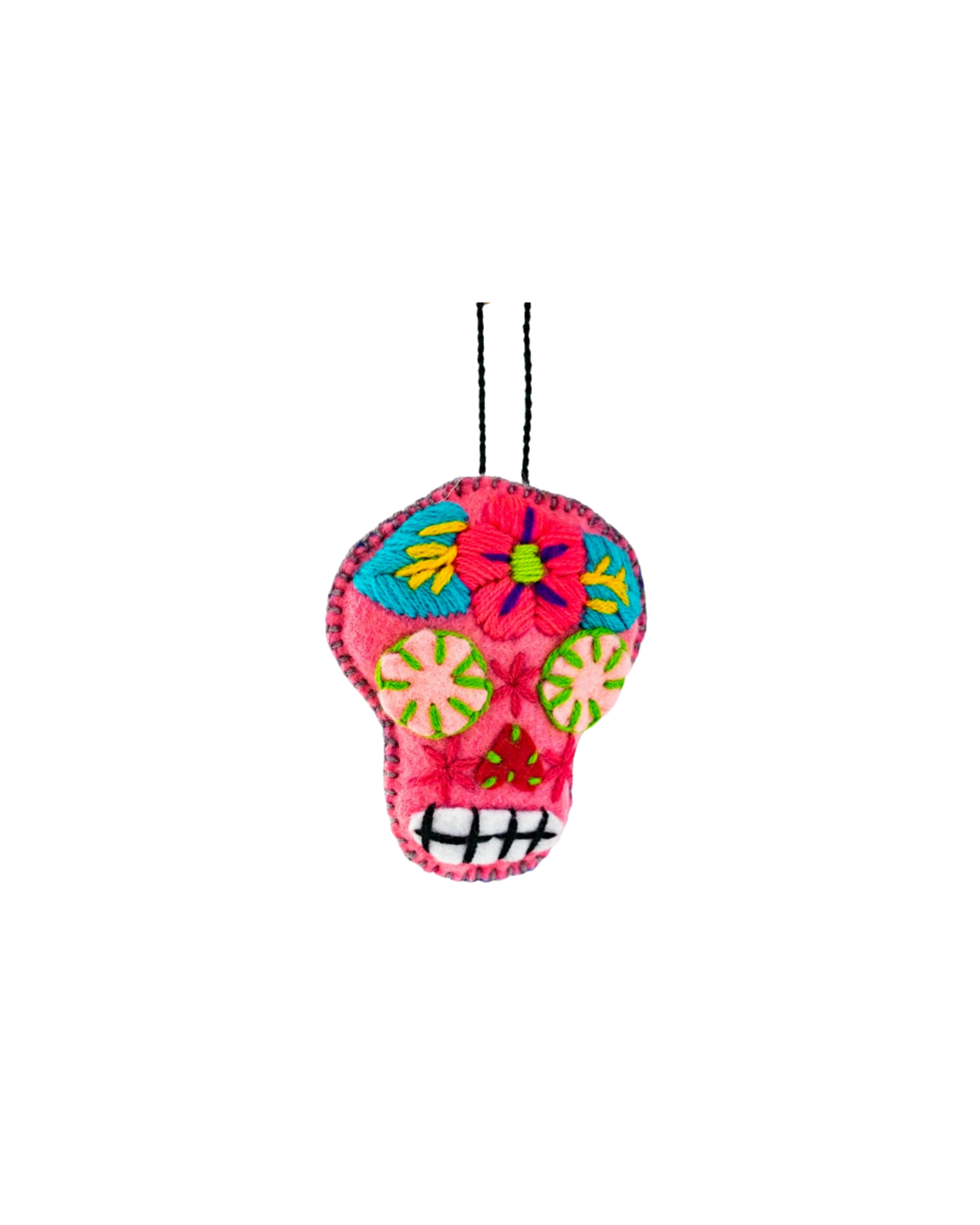 Sugar Skull Embroidered Ornament