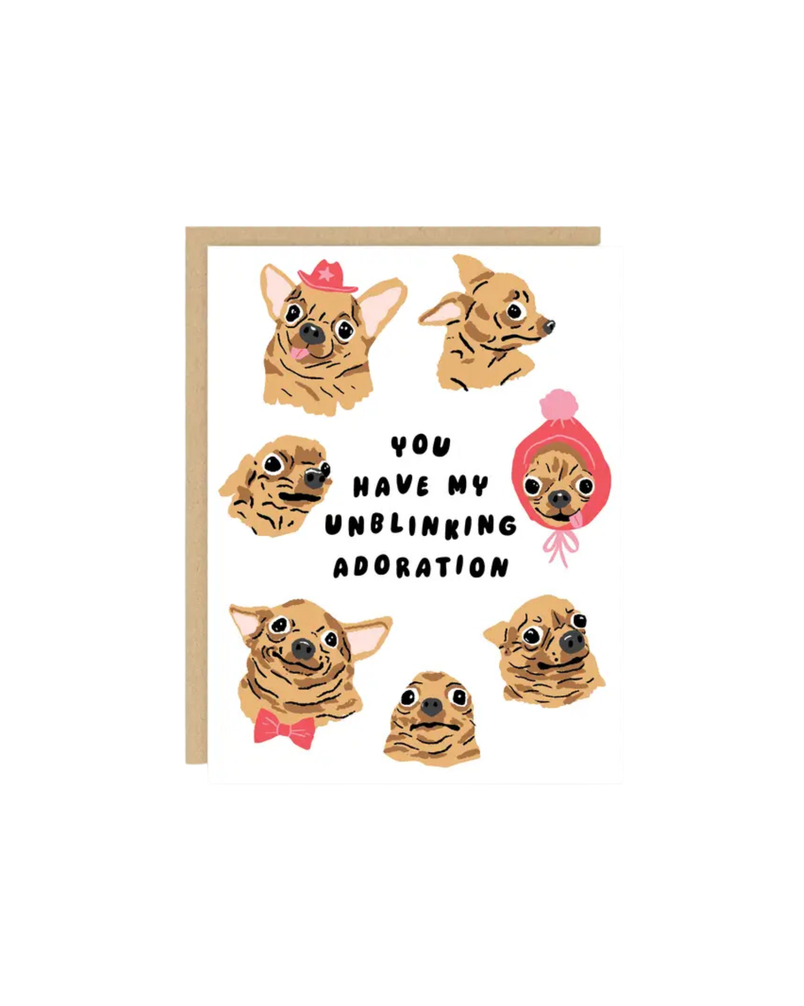 Unblinking Adoration Chihuahua Greeting Card